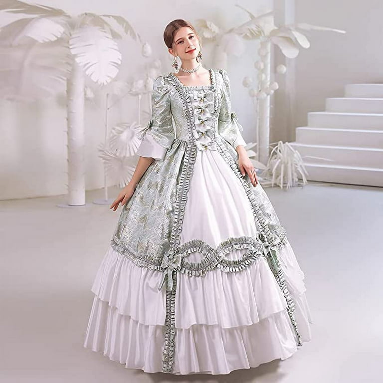 KEMAO Rococo Baroque Marie Antoinette Dresses 18th Century Renaissance  Costumes Historical Period Dress Ball Gown
