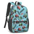 thumbnail image 2 of Monster Cartoon Truck Blue Pattern 17" School Backpacks for Teens,Waterproof Oxford Fabric,S-Shape Padded Straps for School,Travel,Hiking,Camping, 2 of 6