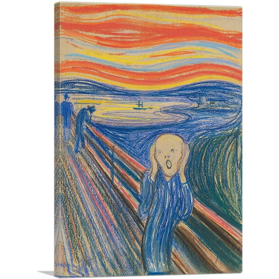 ARTCANVAS The Scream 1895 Canvas Art Print by Edvard Munch - Size: 18" x 12" (0.75" Deep)