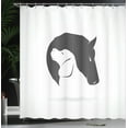 thumbnail image 4 of Ambesonne Black White Shower Curtain, Dog Horse Friend, 69"Wx84"L, Black White, 4 of 5