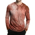 thumbnail image 5 of Inglocry Mens Fashion Casual Front Basic Long Sleeve Henley T-Shirts Tie Dye Soft Basic Tops For Men Wine L, 5 of 7