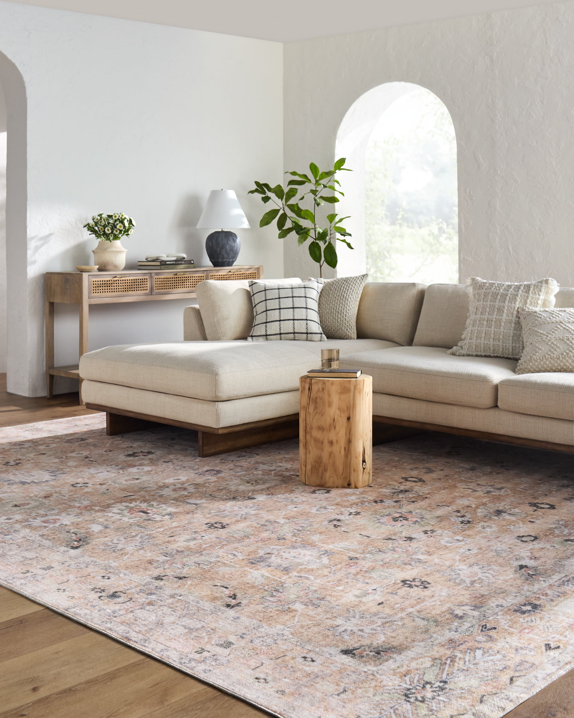 My Texas House Washable Everly Cream Washable Area Rug