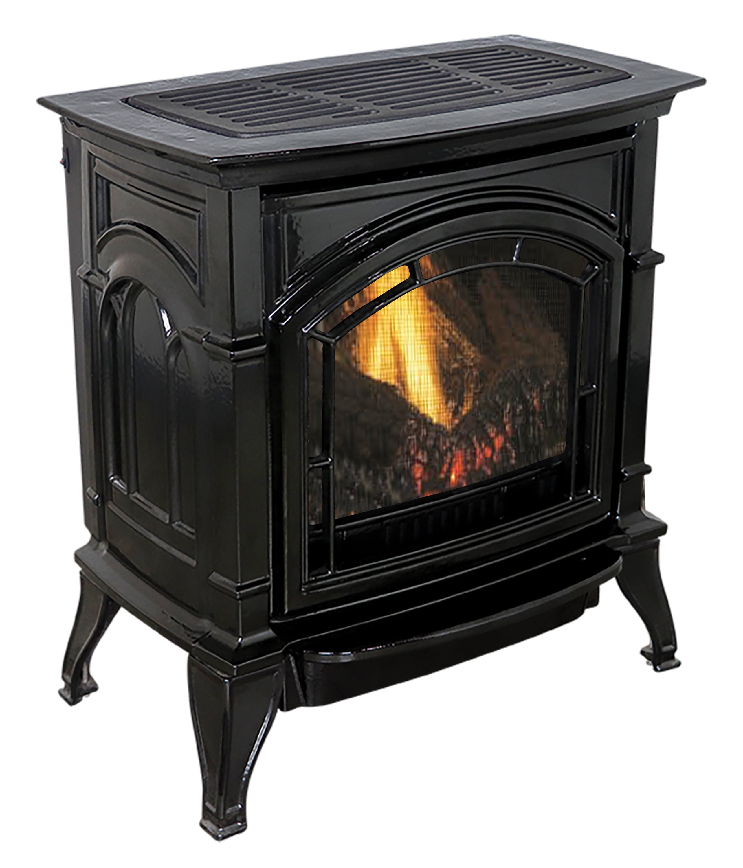31,000 BTU Vent Free Propane Stove Black Enameled Porcelain Cast Iron -  Walmart.com