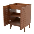 thumbnail image 3 of JONATHAN Y Calandre 24 in. W x 18 in. D x 33 in. H, Thin Linear Slat 2-Shelf, Bath Vanity Cabinet ONLY, Walnut, VAN1005B, 3 of 7
