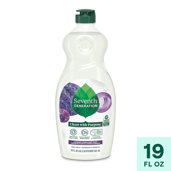 Seventh Generation Dish Soap Liquid, Lavender Flower & Mint, 19 fl oz
