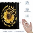 thumbnail image 4 of YOU ARE MY SUNSHINE Shower Curtain for Bathroom, Summer Sunflowers Golden Gradient Butterflies Waterproof Cloth Fabric Bathroom Accessories Set with 12 Rust Proof Plastic Hooks, 72"x96", 4 of 9