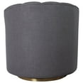 thumbnail image 2 of Uttermost Cuthbert Wood Stainless Steel and Fabric Swivel Chair in Brushed Brass, 2 of 7