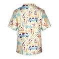 thumbnail image 3 of LINMOUA Plus Size Halloween Printed Scrub Working Uniform Tops For Men's Cross V-Neck Short Sleeve Fun T-Shirts Workwear Tee With Pockets, 3 of 3