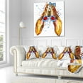thumbnail image 3 of Designart Funny Brown Dog with Glasses - Animal Throw Pillow - 18x18, 3 of 5