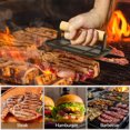 thumbnail image 4 of LOVIVER Burger Press Griddle Press with Wooden Handle Kitchen Gadget Burger Smasher Hamburger Press for Steaks Grill Cooking Barbecue Square, 4 of 8