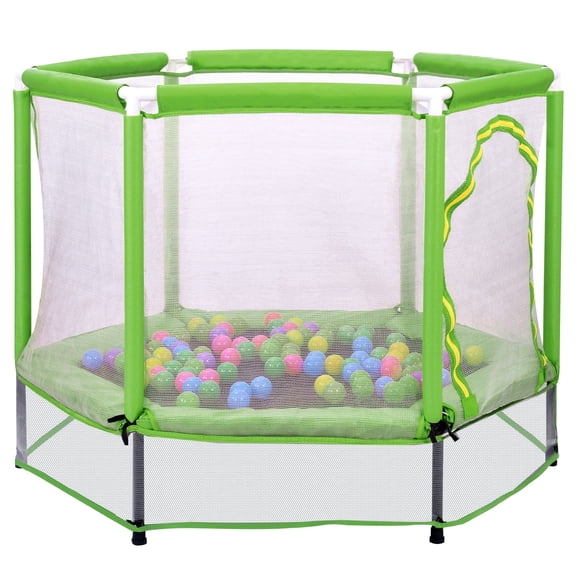 55 in Kids Trampoline for Toddlers, SHINPT Small Trampoline for Kids, 55" Mini Trampoline for Kids with Safety Enclosure Net and Balls, Toddler Trampoline Indoor/Outdoor for Boys and Girls for Gift