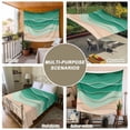 thumbnail image 6 of Geometric Green Tapestry for Bedroom Wall Hanging Tapestry, Ocean Wave Stripes Modern Abstract Beach Ceiling Backdrop Tapestries Poster Blanket Wall Decor for Teens Room Living Room Dorm 59" x 90", 6 of 8