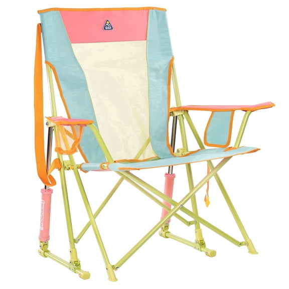 GCI Outdoor Comfort Pro Rocker Rocking Camping Chair with Cup Holder, Sweet Tea