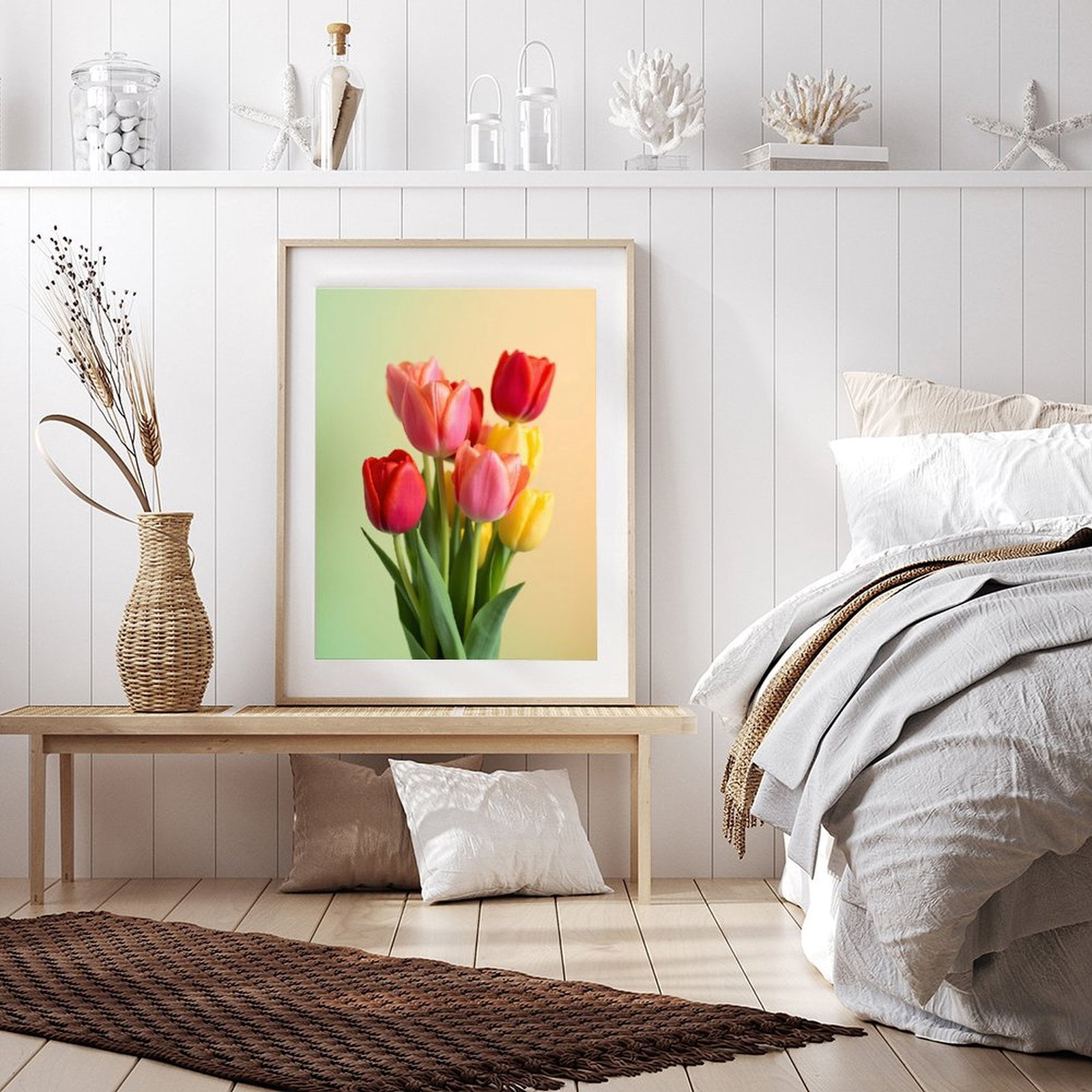 Diamond Art Kit for Adults, Colorful Spring Tulips Bouquet Diamond Painting for Adults Beginners, DIY Diamond Art Painting Kits, 5D Diamond Painting Crafts for Home Decor 12x16 Frameless