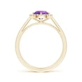 thumbnail image 2 of ANGARA Natural 0.8 Ct. Amethyst with Diamond Halo Ring in 14K Yellow Gold for Women (Ring Size: 11.5), 2 of 8