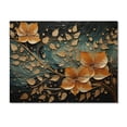 thumbnail image 3 of Designart "Bronze Azure Spiraling Foliage" Abstract Botanicals Print on Natural Pine Wood, 3 of 5