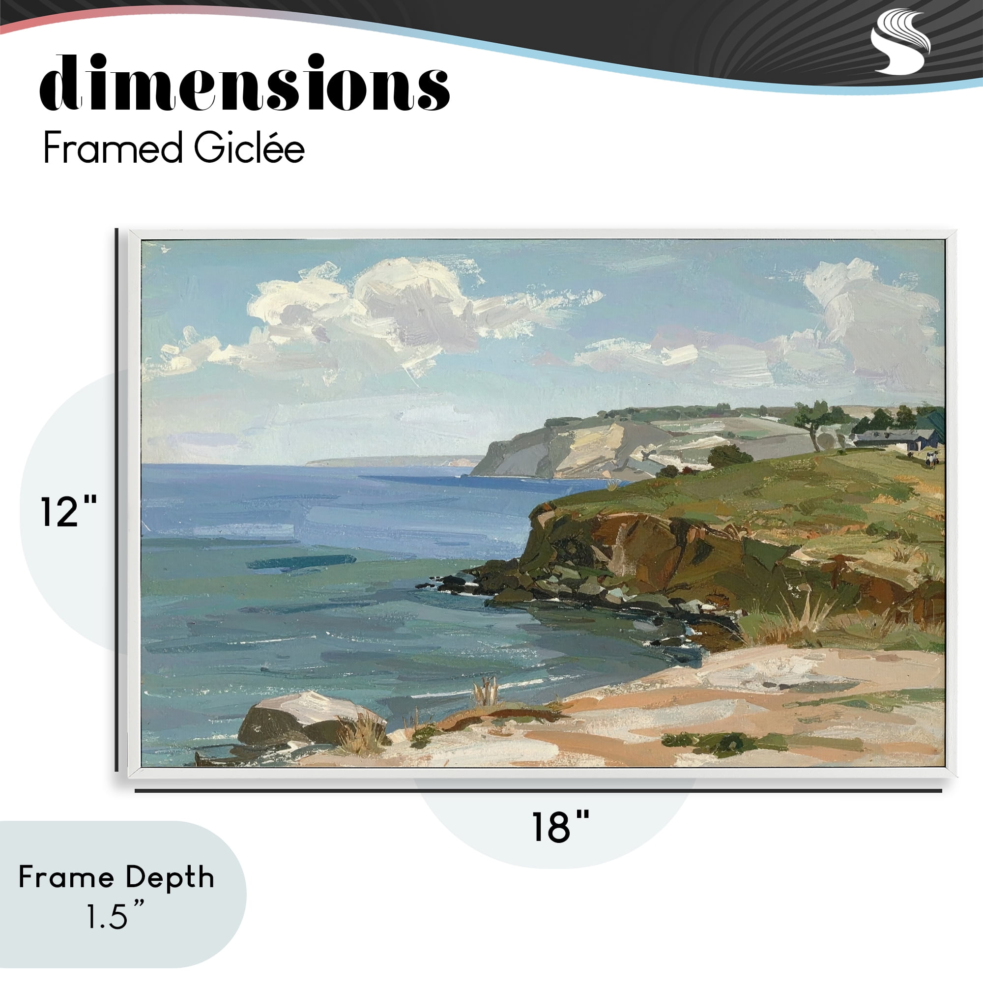 Stupell Industries Along The Shore Scenery White Framed Giclee Art, design by Alonza Saunders