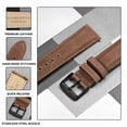 thumbnail image 3 of Genuine Leather Watch Bands Quick Release, Crazy Horse Leather Watch Straps for Men and Women, Band Width 24mm,Black Stainless Steel Buckle, 3 of 7