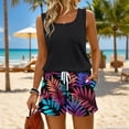 thumbnail image 2 of Sewkxo Two Piece Sets for Women Summer Lounge Drawstring Shorts Sets Tank Square Neck Sleeveless Sweat Sets With Pockets,Black M, 2 of 5