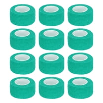 12 Pack Elastic Cohesive Bandage Wrap 1 Inch x 5 Yards Breathable Self Adhesive Athletic Tape Roll Green
