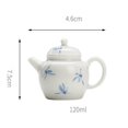 thumbnail image 3 of Chinese Single Pot Ceramic Hand-handled Tea Maker With Filter White Porcelain Hand-painted Orchid Teapot 120ml Kung Fu Tea Set, 3 of 10