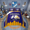thumbnail image 1 of Erosebridal Rugby Bedding King Comforter Set for Boys,Stripes Sport Bedding Sets King with Comforter,Football Gaming Decor,Reversible,Lightweight,3 Pieces, 1 of 7