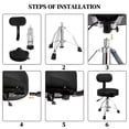 thumbnail image 4 of Drum Throne with Backrest, Hydraulic Drum Stool Adjustable Height, Heavy Duty Hydraulic Drum Seat Saddle Design for Drummers, 4 of 7