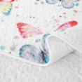 thumbnail image 5 of Erosebridal Cartoon Butterfly Bed Spread Queen, Kawaii Animal Queen Coverlet Set, Pink Reversible, Red Cyan Watercolor, 3-Piece (1 Quilt and 2 Pillowcases), 5 of 7