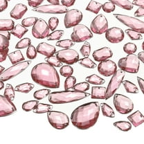 Uxcell Sew on Rhinestones Flatback Crystal Acrylic Gems Diamante for DIY Crafts Dress Clothes Shoes Bag Decorations - Mixed Shape (200Pcs, Pink)