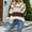 Coffee, variant on AOOCHASLIY 2023 Womens Sweater Women's Fashion Sleeves Color Matching Round Neck Loose Pullover Stripe Tops Blouse Knitted Sweater
