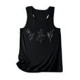 thumbnail image 3 of Gibobby Camiseta sin mangas de verano para mujer, camiseta sin mangas con gráfico de flores , camiseta informal para vacaciones(Negro,G), 3 of 4