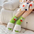 thumbnail image 2 of Calcetines de lana coral, feos, bonitos y divertidos, para mujer, de tubo medio, para otoño e invierno, para dormir en el suelo, para el hogar, peludos, bonitos y cálidos., 2 of 7