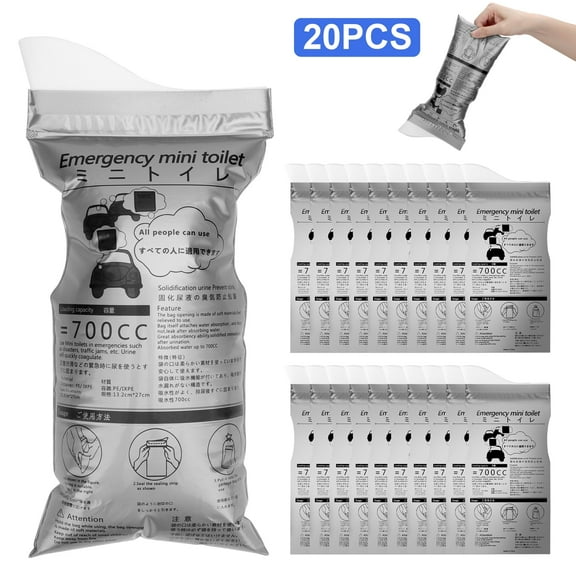 TSV 20pcs Disposable Urine Bags, Portable Travel Camping Emergency Vomit Urinal Bags