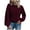 Wine, variant on Plus Size Sweater Tops On Seasonal Women's Solid Color Long Sleeve Pullove Sweater Tops Black 10(XL)