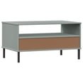 thumbnail image 5 of vidaXL Coffee Table with Metal Legs Grey 85x50x45 cm Solid Wood OSLO, 5 of 5