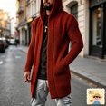 thumbnail image 2 of LEKWK Mens Cardigan Sweater Big and Tall Open Front Hooded Long Sleeve Sweater Knit Slouchy Lightweight Soft Fall Winter Casual Lounge Outerwear, 2 of 6