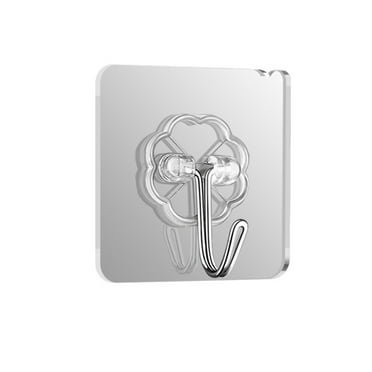 AUQ Adhesive Hooks,No-Traceless Strong Wall Hooks For Hanging,Waterproof Adhesive Wall Hangers Without Nails