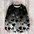 thumbnail image 2 of Dwralegc Womens Valentines Day Sweater Heart Graphic Lightweight Sweaters Long Sleeve Knitted Plus Size Valentine Cute Pullover Black 2XL, 2 of 4