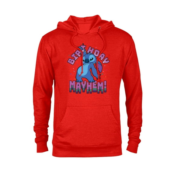 Disney Lilo & Stitch Disco Dance Birthday Mayhem! - Pullover Hoodie for Adults - Customized-Red