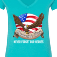 thumbnail image 4 of Inktastic Memorial Day Never Forget Our Heroes Bald Eagle Women's V-Neck T-Shirt, 4 of 5