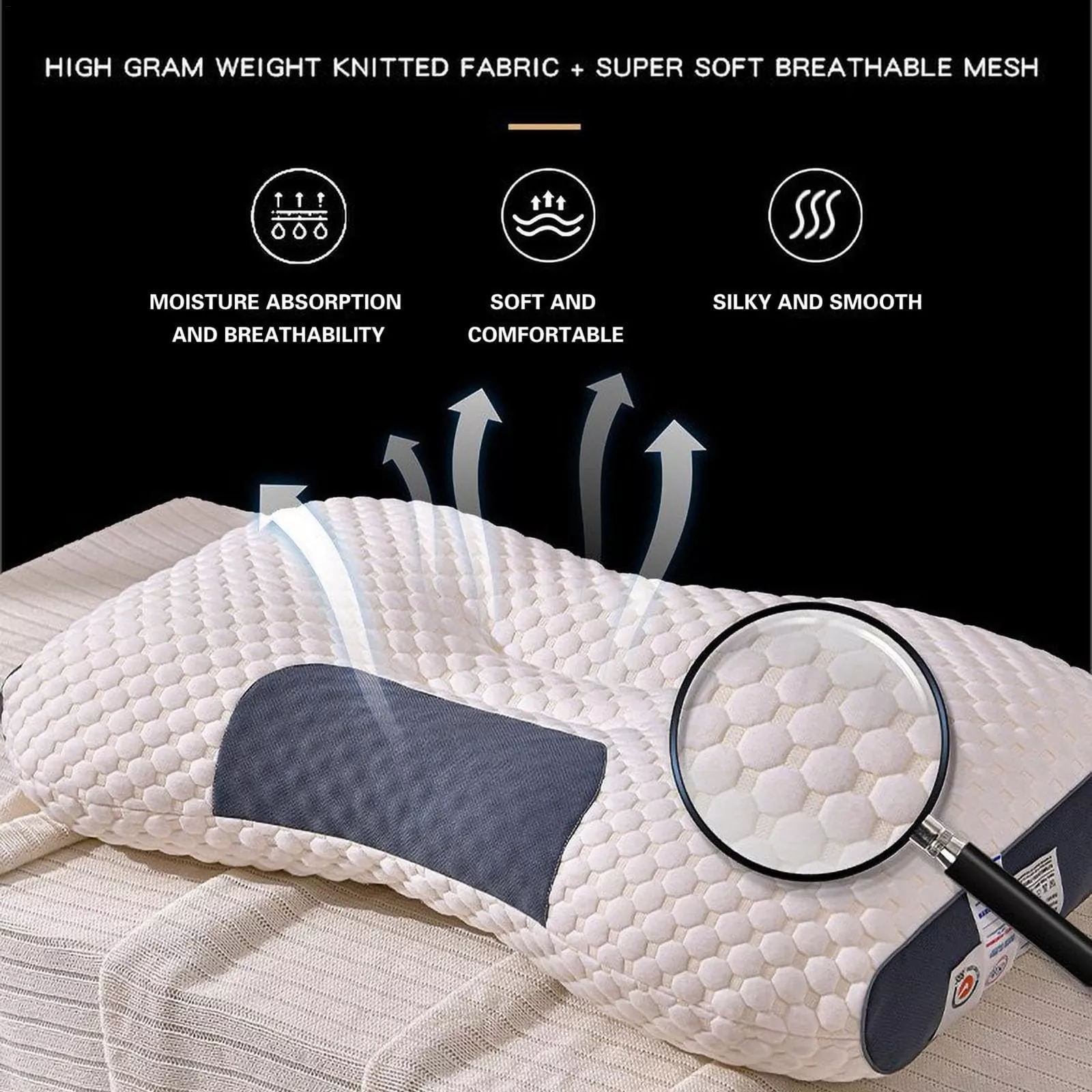 CJC Bed Pillows for Sleeping 2 Pack Cervical Orthopedic Neck Pillow Queen Size Set Soft Collection Pillows