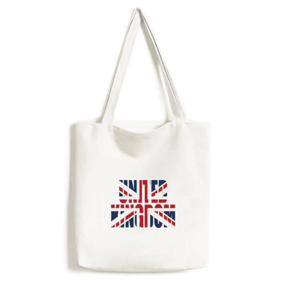 United Kingdom UK Flag Name Tote Canvas Bag Shopping Satchel Casual Handbag