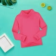 thumbnail image 4 of PINQI Kids Fall Winter Blouse Baby Girls Boys High Neck Candy Color Children's Long Sleeve Base T Shirt for 2 To 7 Years Fall Spring Clothes(a-Hot Pink,6-7 Years), 4 of 4