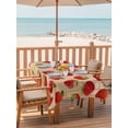thumbnail image 2 of Outdoor Tablecloth with Umbrella Hole for Patio/Picnic/Party/Camping, Summer Red Strawberry Waterproof Table Cloth Rectangle Table Cover Washable, Rustic Fruits Farmhouse Brown Wooden (60"x 84"), 2 of 9