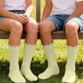 thumbnail image 5 of FSYBOA Girls Socks, Casual Soft Stretchable Cute Kids Crew Socks Beige Size 6-14T, 5 of 6