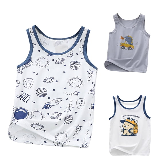 Rvasteizo Boys Girls Crewneck Tank Top Cotton 1-13Years