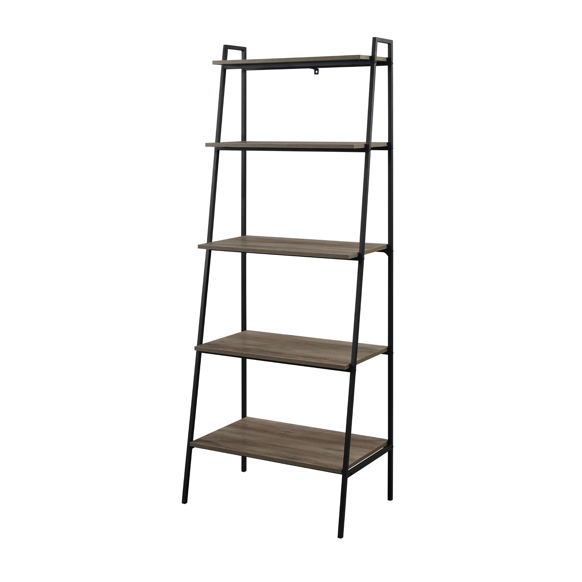 Walker Edison Urban Industrial 5-Shelf Ladder Bookcase, Grey Wash
