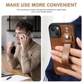 thumbnail image 6 of Feishell for iPhone 14 Plus Wallet Case with Card Credit Slot, Hand Wrist Strap Loop Holder Kickstand, Ring Holder PU Leather Camera Protection Shockproof Solid Color Cover, Brown, 6 of 9