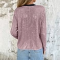thumbnail image 4 of QQZ Regular Fit Open Front Sequin Cardigan For Women, Long Sleeve Lightweight Cardigan Sweaters For Women, Fall Outfits For Travel Business Casual Party Daily Wear, 4 of 9