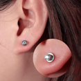 thumbnail image 2 of Limerencia 5mm Screw Back Zirconia Earrings, Hypoallergenic Titanium Studs (Rainbow Quartz), 2 of 6